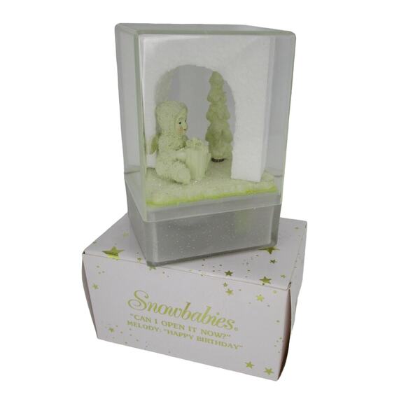 Snowbabies Dept 56 ‘CAN I OPEN IT NOW?’ Melody: Happy Birthday Figurine NIB - Picture 1 of 5